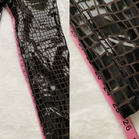 Topshop Faux Croc Cropped Straight Leg Pants - Picture 9 of 13